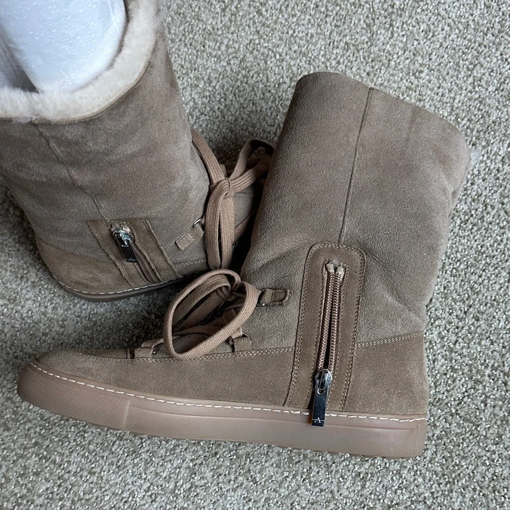 Aquatalia Camel Valerie Shearling Winter Boot - Picture 4 of 6